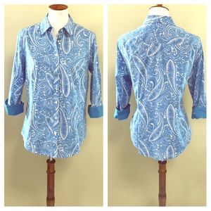 🌿Talbots Paisley Fitted Blouse Like New!!